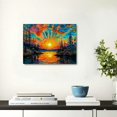 thumbnail image 5 of Fenyluxe Sunset River Landscape Canvas Wall Art Print Ready To Hang Room Home Decor 20x16in, 5 of 6