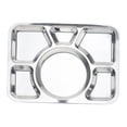 thumbnail image 1 of Assiette Compartimentée en Acier Inoxydable à 6 Sections Plateau pour Lunch et Aliments Assiette de Séparation, 1 of 7