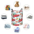thumbnail image 6 of Goofa Watercolor Red Truck And Fir Tree Printed Circular Hamper,Laundry Basket with Handles,Storage Baskets Foldable,Large Capacity Laundry Hamper-Medium, 6 of 8