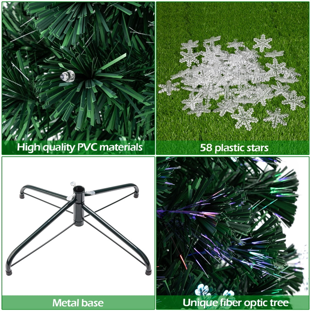 Private Jungle 6FT Christmas Tree, Small Light Fiber Optic Christmas Tree, 230 Branches Artificial Tree Xmas Tree - Green