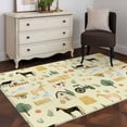 thumbnail image 3 of Yellow Farm Area Rugs 3x5 ft Farmhouse Cartoon Horse Cow Chicken Fence Truck Tree Washable Rug Non Slip Indoor Carpet Absorbent Floor Mat for Living Room Bedroom Dining Room, 3 of 9