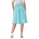thumbnail image 3 of Faldas midi florales para mujer Inspire Chic, con volantes, de cintura alta, fluidas, en línea A, con abertura, de longitud hasta la rodilla, tamaño XS, azul lago, 3 of 6