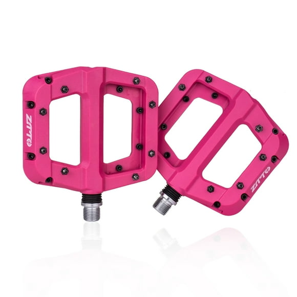 ZTTO ZTTO Pédales de Vélo de Montagne - Roulement Scellé, Fibre de Nylon Antidérapante, Grand Plateforme, Essieu 9/16 Pouces, Violet (Paire)