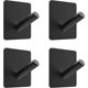 thumbnail image 1 of Zhuge Gancho adhesivo de acero inoxidable 304 sin agujeros de 4 piezas, gancho de acero inoxidable, gancho de baño, gancho para toallas (negro, gancho diagonal), 1 of 5