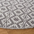 thumbnail image 3 of SAFAVIEH Montauk Corrine Geometric Cotton Area Rug, Ivory/Grey, 4' x 4' Round, 3 of 8