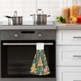 thumbnail image 4 of Yayeee Kitchen Hanging Hand Towels Set of 2 with Loop Bathroom Absorbent Tie Towel, Beige Christmas Gingerbread, 4 of 7
