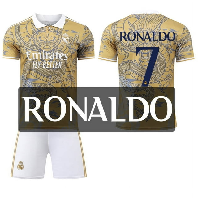 2425 Real Madrid Dragon Pattern Joint Special Edition Mbappe Football Jersey No. 7 Ronaldo Jersey Set No. 5 Bellingham 24 Real Madrid Joint No. 7 Ronaldo Sockless Set16
