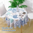 thumbnail image 3 of Seashell Beach Round Tablecloth 60 Inch, Waterproof Stainproof Spillproof Table Cloths Wrinkle Resistant, Washable Polyester Summer Sea Table Cloth Round Cover for Dining/Party/Picnic/Holiday, 3 of 6
