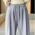 thumbnail image 6 of Kaemgyyd Wide Leg Pants Woman Casual High Waist Palazzo Pants Drawstring Baggy Lounge Pj Bottoms Pajama Trousers with Pockets, 6 of 7