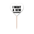 thumbnail image 1 of I Want A New Environment Art Deco  Fashion Toothpick Flags Heart Lable Cupcake Picks, 1 of 3