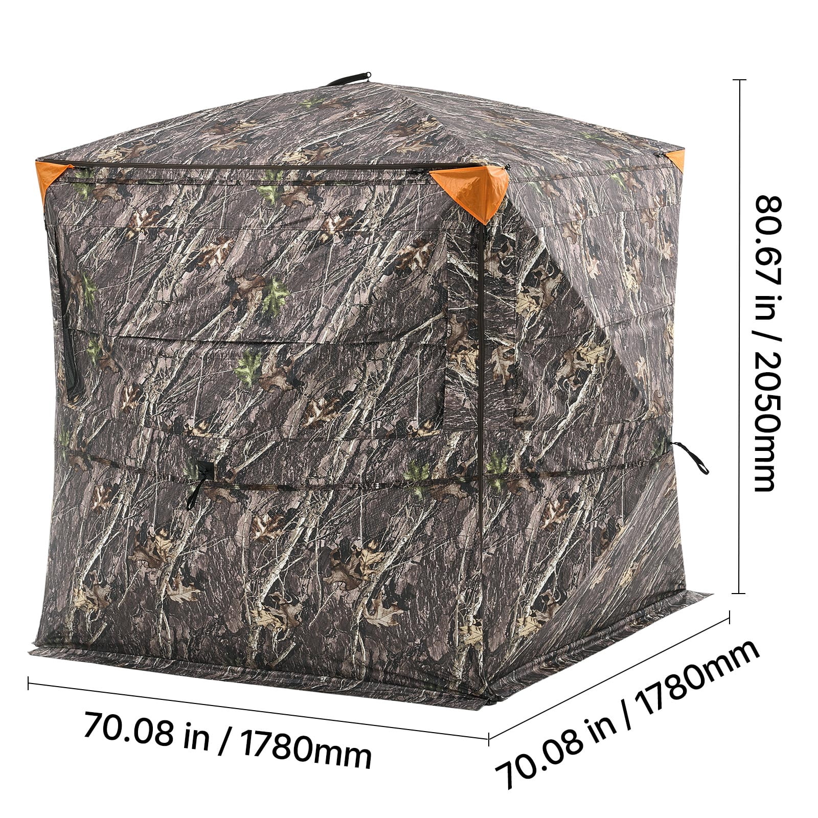 VEVOR Hunting Blind, 4-5 Person See Through Ground Blinds with Carrying Bag, 360 Degree Portable Camouflage Tent, Durable Concealed Shelter with Silent Zipper Door and Window, for Turkey and Deer