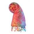 thumbnail image 2 of Bufanda Color Degradado Para Mujeres Borla Suave Envoltura Envoltura Multicolor Floral Fucsia 71"x27.5", 2 of 6