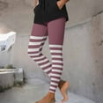 thumbnail image 6 of Idoravan Leggings for Women Women's Striped Print Leggings Sports Fitness Pants Solid Colored Casual Tight Fitting Tight Peach Hip Yoga Pants Stretch Pants Rose Gold S, 6 of 10