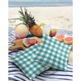 thumbnail image 3 of Pack of 2 Outdoor Pillow Covers, Pastoral Style Teal Green Lattice Waterproof Square Throw Pillowcase Cushion Decorative Pillow Covers for Couch Patio Tent, 26x26 in, 3 of 6