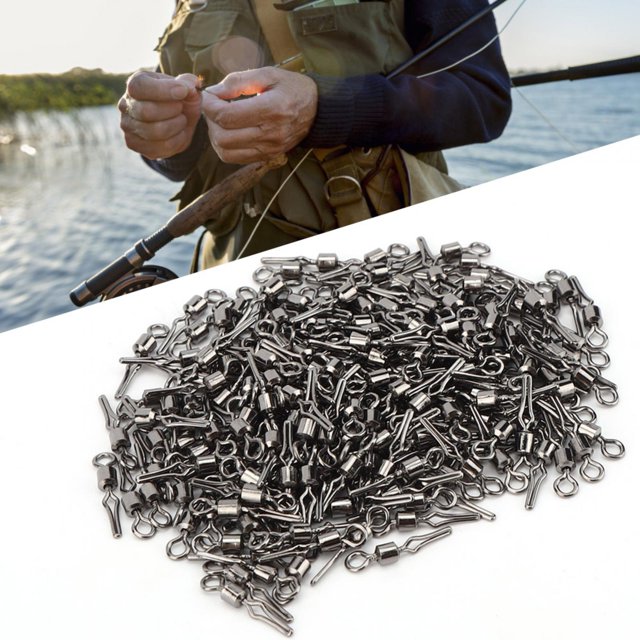 Copper Fishhooks Rolling Swivel, Rust Resistance Fishing Swivel, for Soft Lures Hard Lures Sequins Hooks black