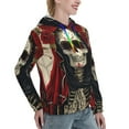 thumbnail image 6 of Kdxio Gothic Skull With Roses Print Womens Oversized Hoodies Sweatshirts Hooded Pullover Tops Sweaters Casual-Large, 6 of 7
