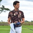 thumbnail image 6 of Balery Romantic Paris Printed Men’s Short Sleeve Polo Shirt, Midweight Men's Shirt,Golf Polo shirts -Medium, 6 of 9