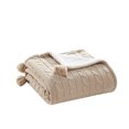 thumbnail image 5 of My Texas House Reece Sherpa Cable Knit Throw, 50" x 60", Brown Rice, 5 of 5