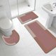 thumbnail image 5 of Juego De Alfombras De Goma Juego de 3 alfombrillas de baño de color rosa con base antideslizante de goma, superabsorbentes y de secado rápido, lavables. JASKFLY, 5 of 9
