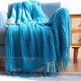 thumbnail image 3 of Advancent Manta de sofá Mantas cómodas Colcha de siesta Mantón Accesorio de decoración de moda para el hogar Sala de estar Dormitorio Oficina Juegos de cama lago verde 130x220cm, 3 of 6