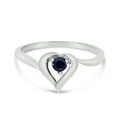 thumbnail image 6 of 14k White Gold Round Sapphire Heart Ring, 6 of 6