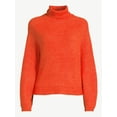 thumbnail image 5 of Scoop Women's Ribbed Oversized Turtleneck Sweater with Long Sleeves, Sizes XS-XXL, 5 of 5