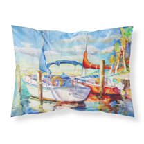 Carolines Treasures JMK1088PILLOWCASE Towering Q Sailboat Fabric Standard Pillowcase Standard multicolor