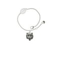 thumbnail image 1 of Delight Jewelry Silvertone Large Bear - Mascot - Silvertone Leaf Delicate Bracelet, 6.25+1.75", 1 of 4