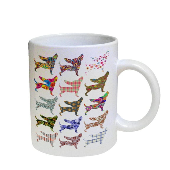 KuzmarK Coffee Cup Mug Pearl Iridescent White - Chihuahua Dog