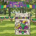 thumbnail image 3 of Newhomestyle Mardi Gras Graden Flag 12x18 Outdoor, Double Sided Mask Happy Mardi Gras Flags for Outside, Small New Orelands Carnival Celebration Venetian Masquerade Banner, 3 of 6