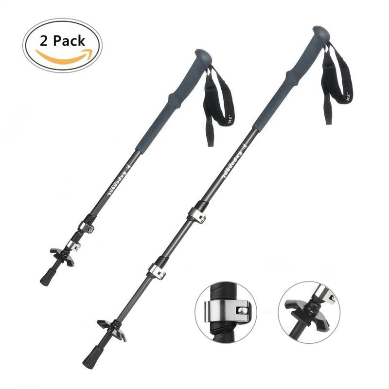 2pack Hiking Stick, GVDV Telescopic Sticks Walking Stick Easy and Adjustable Trekking Pole made of Aluminum Alloy with... by SEENDA TECHNOLOGY Co.,Ltd