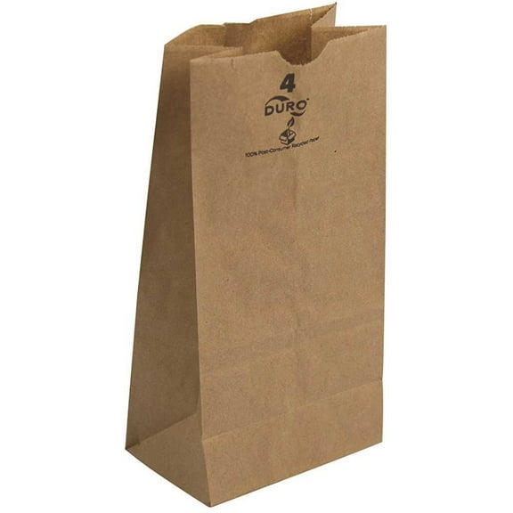 4# brown kraft standard-duty paper bags - 5 x 3 1/3 x 9 3/4 (dro80007)