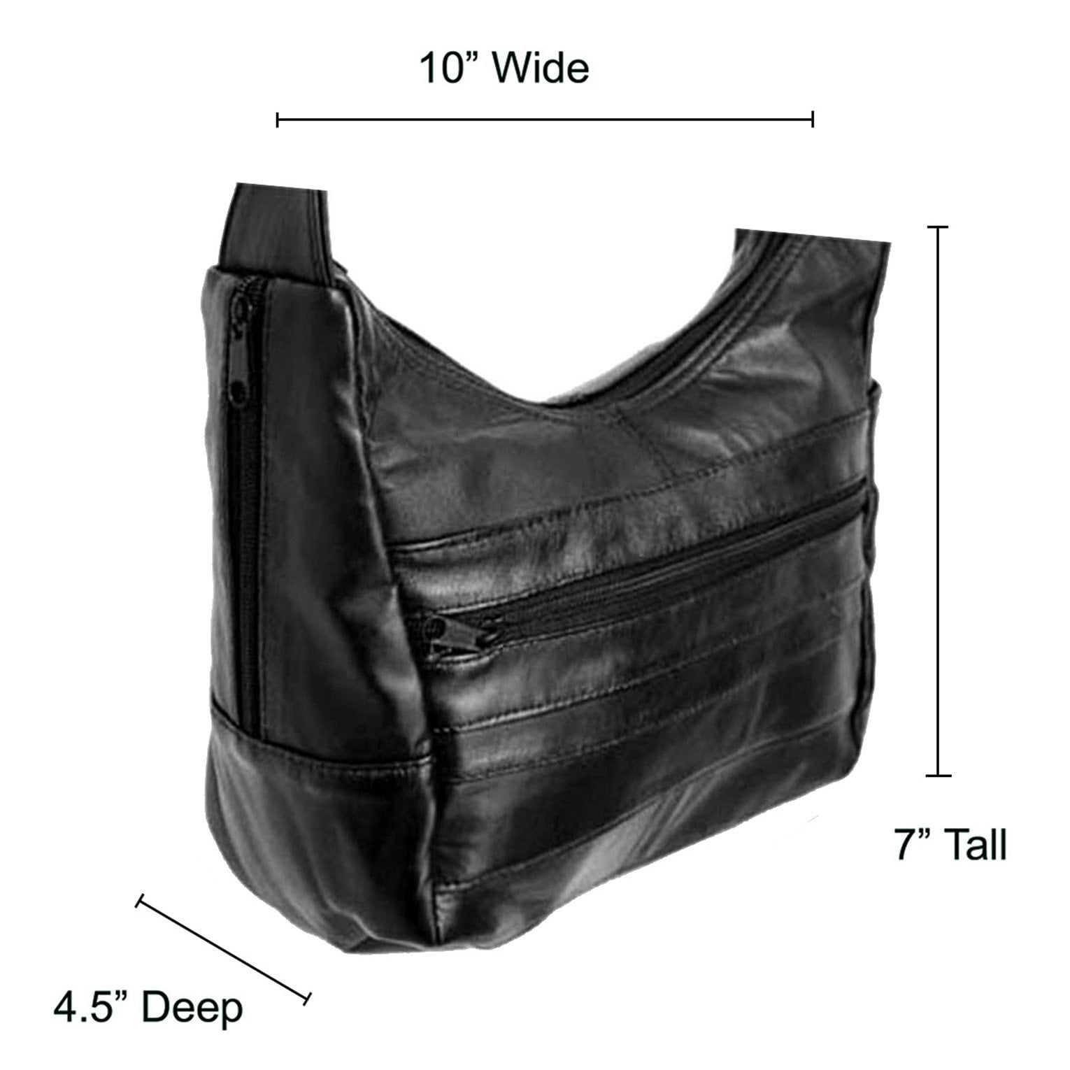 Women's Leather Medium Cross Body Purse Shoulder Ladies Handbag with Many Pockets