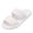 White, variant on TFEOQRY Womens Open Toe Slide Slippers with Dual-Strap Corduroy Memory Foam Soft Comfy Home Shoes