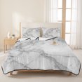 thumbnail image 3 of Full Quilt Set 78''x90'', Gray Marble Lightweight Bedspread Coverlet Set with 2 Pillow Shams, Modern Simple Gradient Abstract Patterned Breathable All Season Quilt Bedding for Bedroom/Guest Room, 3 of 9