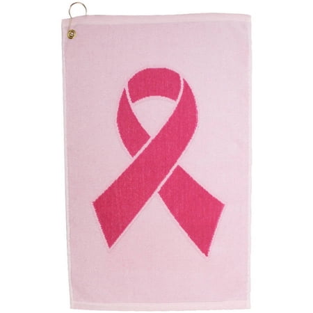 jp lann golf pink ribbon breast cancer awareness golf towel, white/pink, 16 x 24-inch