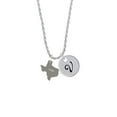thumbnail image 2 of Delight Jewelry Stainless Steel Home is Texas - Silvertone Script Initial Disc - V - Charm Necklace, 20"+3", 2 of 4