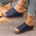 thumbnail image 4 of Women's Hollow Out Wedge Mules Comfortable Platform Sandals Slip On Open Toe Clogs Lightweight Non Slip Beach Slides Blue Size 8, 4 of 8