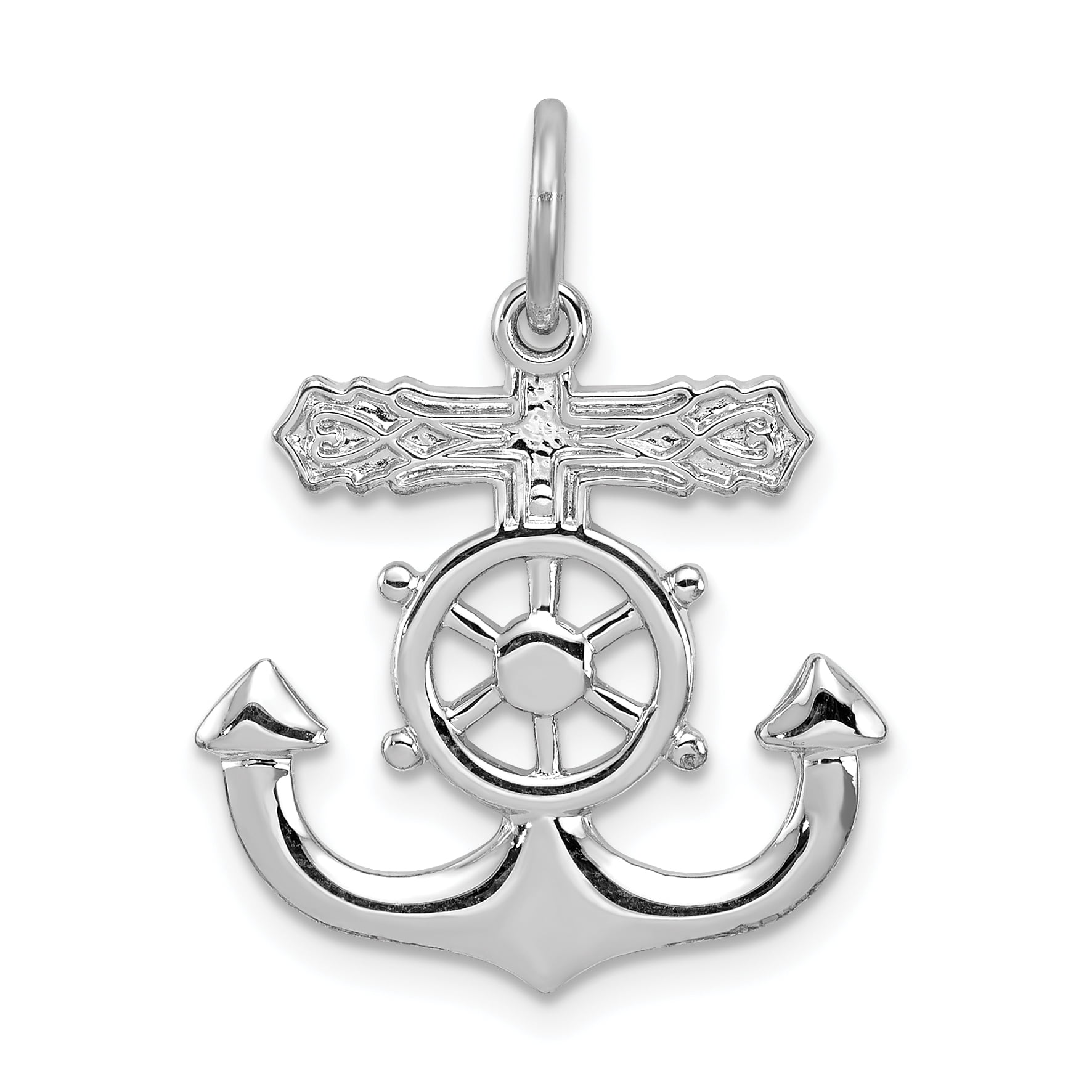 IceCarats 925 Sterling Silver Nautical Anchor Ship Wheel Mariners