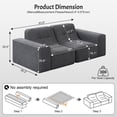 thumbnail image 2 of 83.6" Modular Sectional Sofa Couch with Tufted,Modern Chenille 3-Seater Sofa Deep Seat Couch for Living Room,Apartment,Office,Grey, 2 of 5