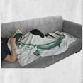 thumbnail image 6 of Chihuahua Soft Flannel Fleece Throw Blanket, Dog Portrait in Silhouette Style in Curly Frame, Cozy Plush for Indoor and Outdoor Use, 50" x 60", Grey Jade Green, by Ambesonne, 6 of 6