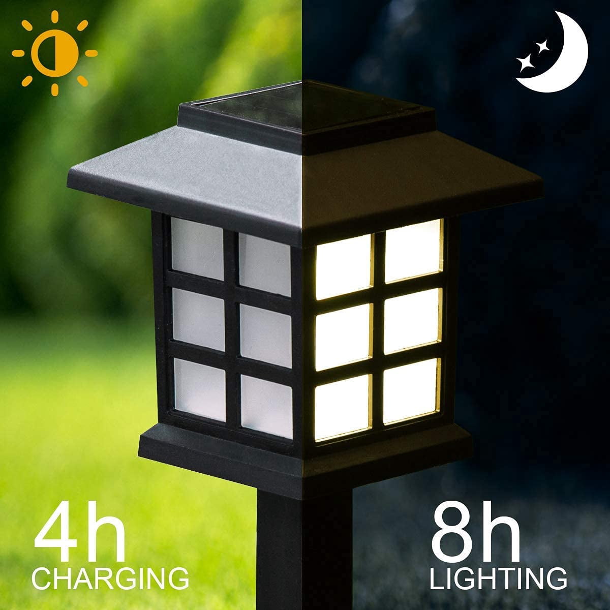 Solar Outdoor Lights,12 Pack LED Solar Lights Outdoor Waterproof, Solar Walkway Lights Maintain 10 Hours of Lighting for Your Garden, Landscape, Path, Yard, Patio, Driveway