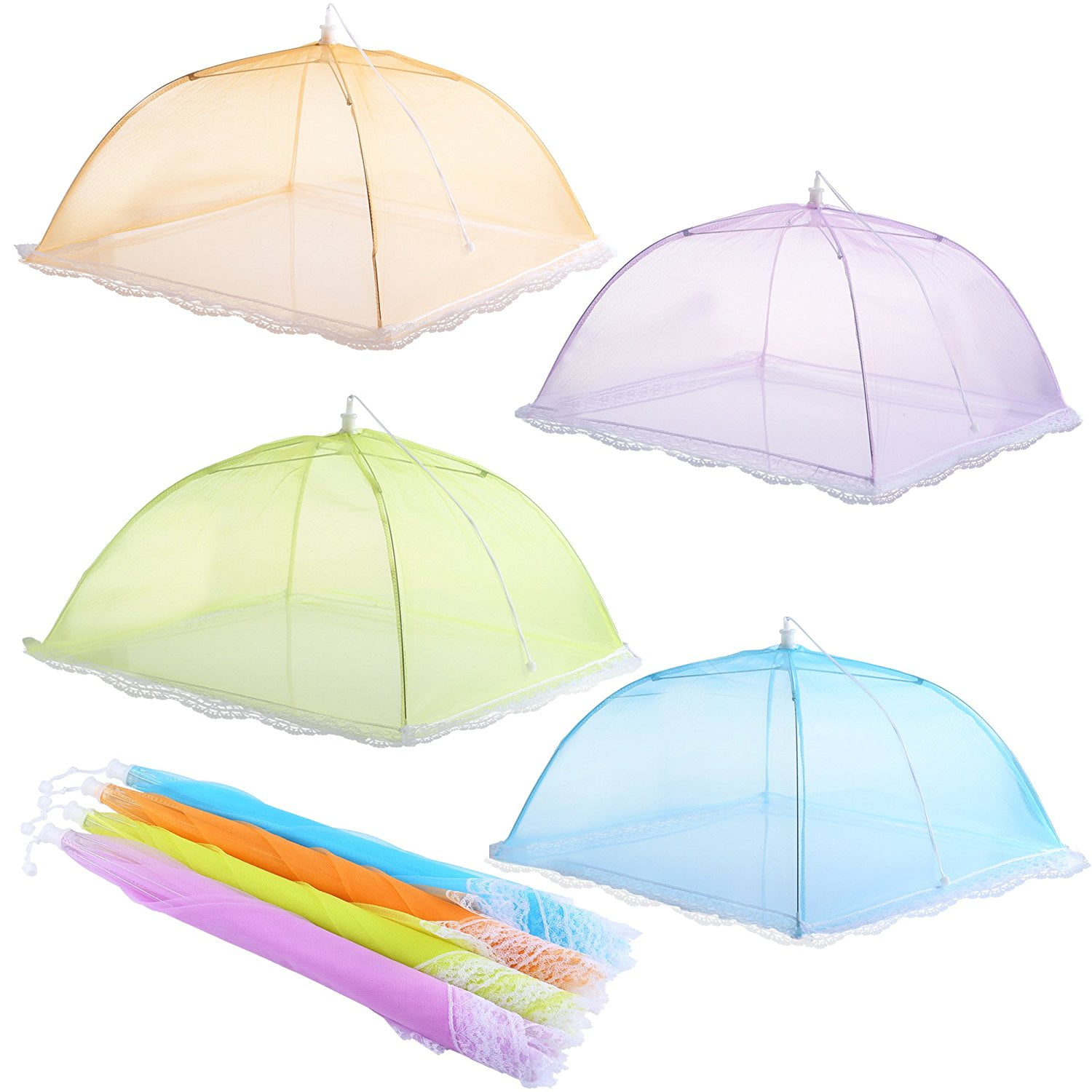 3pcs Mesh Screen Protect Food Cover Tent Dome Net Umbrella Picnic Covers Tools