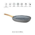 thumbnail image 2 of HUDSON VALLEY | Sartén Parilla Antiadherente Cuadrada de Aluminio y Cerámica, 10.3 pulgadas, Mango Ergonómico de Madera, Compatible con Estufa de Gas y Eléctrica, Color Gris Granito, 2 of 5