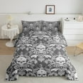 thumbnail image 2 of Erosebridal Sugar Skull Bedding Twin Comforter Set,Gothic Theme Down Comforter,Bohemian Damask Bedding Sets Twin with Comforter,Breathable Teen Bedroom Decor,Reversible,2-Piece, 2 of 8