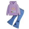 thumbnail image 4 of TAmten Toddler Girl Set 5t Toddler Girl Clothes Outfits Kids Sweatshirt/Hoodie Set Flare Pants Little Girls Clothes Toddler Outfit for Girls(P,6-7 Years), 4 of 4