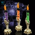 thumbnail image 2 of Deago Halloween Candelabra Holder, Halloween Candles Holder Light with LED Flameless Skull Carvings Halloween Decorations for Party, Indoor and Outdoor, 2 of 10