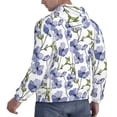 thumbnail image 6 of Naloa Blue Flax Flowers Men's Casual Hooded Collar Drawstring Hoodies Pullover Sweatshirts Casual Long Sleeve Shirts-Small, 6 of 7