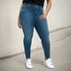 thumbnail image 2 of Jeggings con forro polar para mujer, tallas grandes - Cintura alta, sin cremallera, denim elástico, pantalones térmicos de invierno - L-XXXXL, 2 of 7