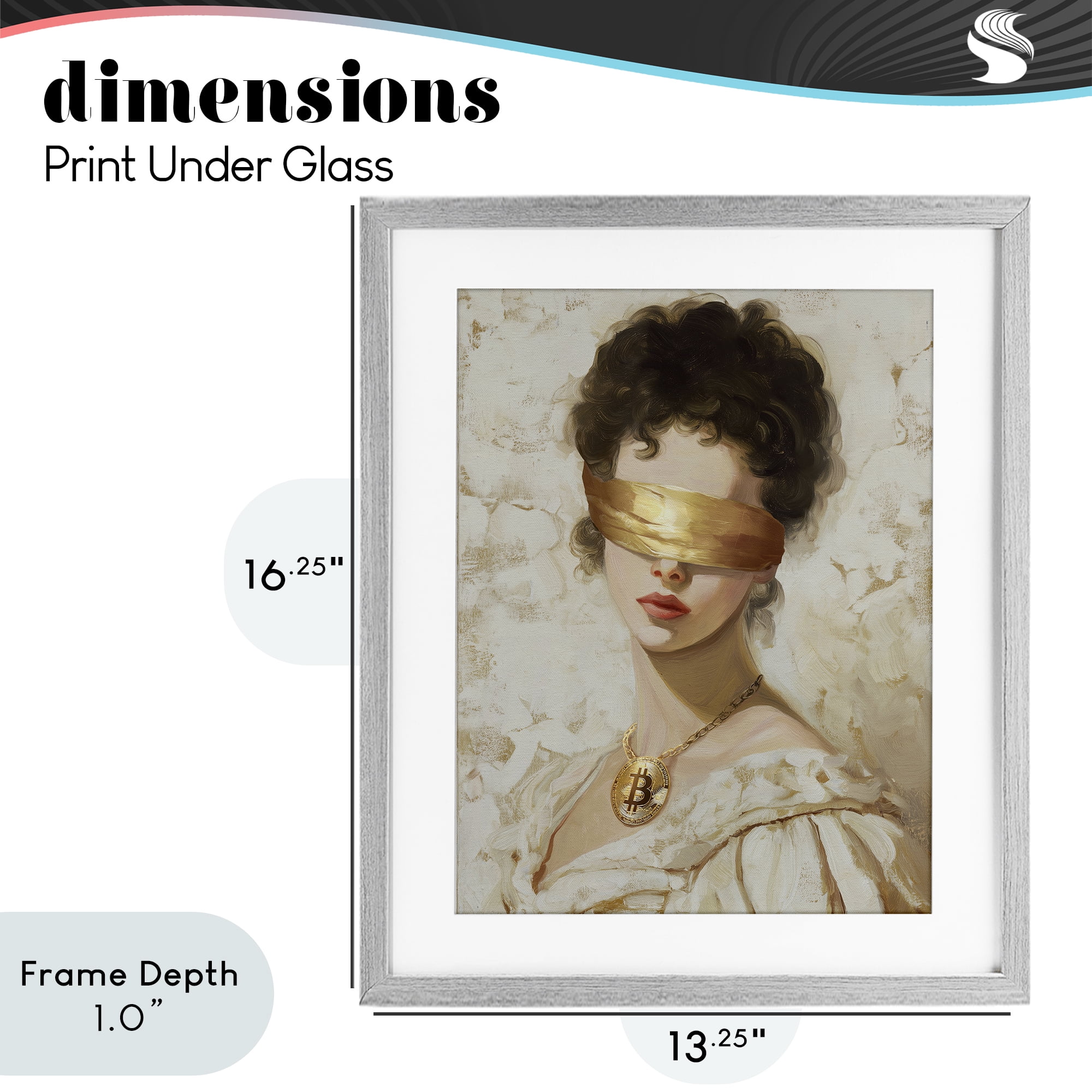 Stupell Industries Crypto Veil Portrait Gray Framed Print Under Glass, design by Svetlana Aleynikova